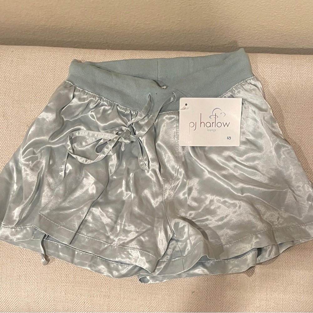 Harlow Women's Satin Shorts - spa blue